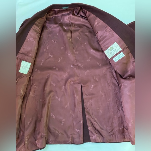 Christian Brooks Maroon 100% Cashmere 2-Button Blazer SZ 46 - Picture 6 of 11